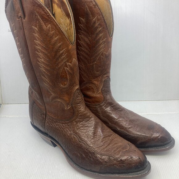 BOULET ostrich western cowboy NEW mens boots sz 11 E - Picture 1 of 7